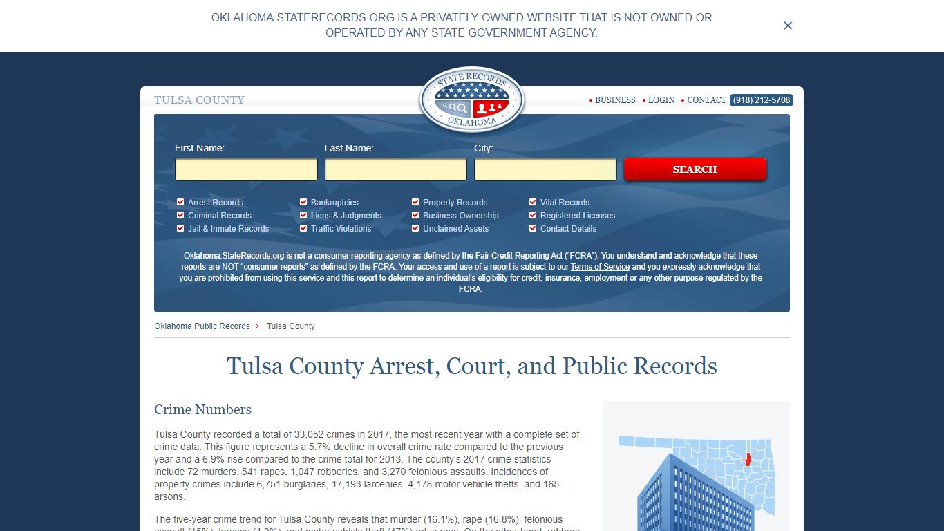 Tulsa County Arrest, Court, and Public Records